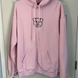 Shane Dawson Pig Pink Pull-over drawstring Hoodie Large Unisex
